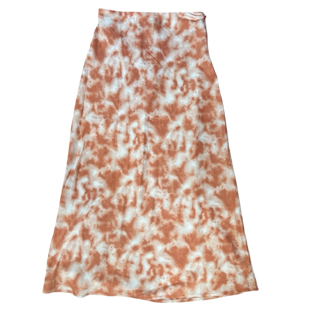 Forever 21 Orange Tie Dye Midi Skirt Size S